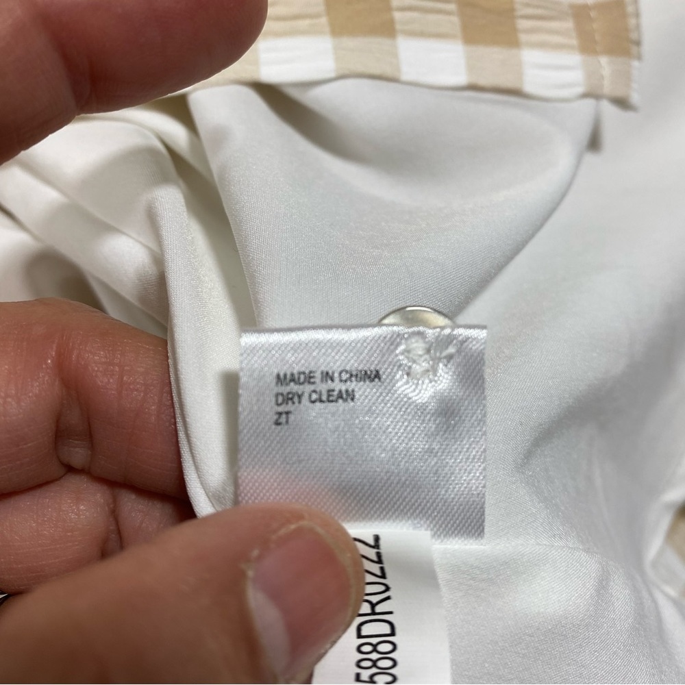 Preston & York Dress Seersucker Woman 6 Gingham Button Down Midi 3/4 sleeve NWT - Picture 10 of 16
